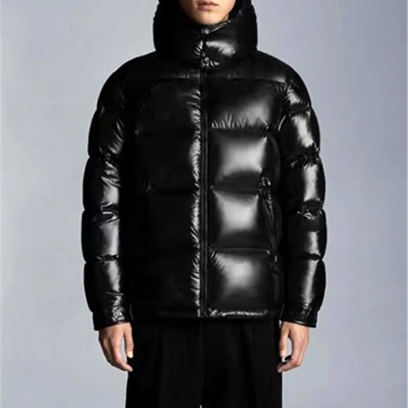 Piumino da uomo Topstoney 2023 Nuovi arrivi High-end Piumino bianco lucido Giacca dritta con cappuccio antivento Outwear Cappotto da neve Marchio di moda Outdoor Caldo