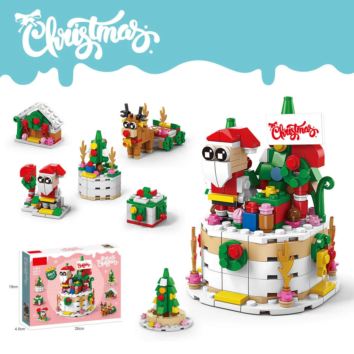 Christmas series small particle diamond mosaic building blocks Santa Claus boys New Year assembly toys