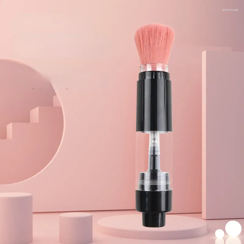 Makeupborstar påfyllningsbar pulverborste Artificial Fiber Cosmetic Foundation Blush Tool Stor dispenser Tät mjuk borst