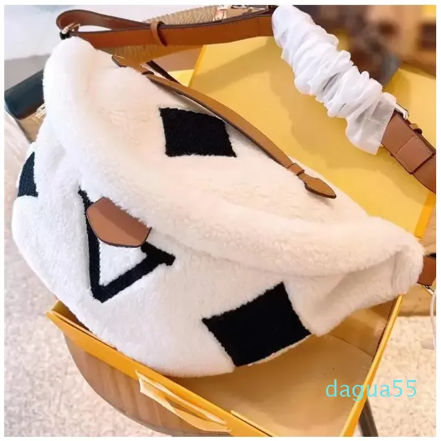 Winter teddy taille ontwerper bum voor dames mannen mode lambswool crossbody schouder pluizige bumbag luxe fannypack portemonnees