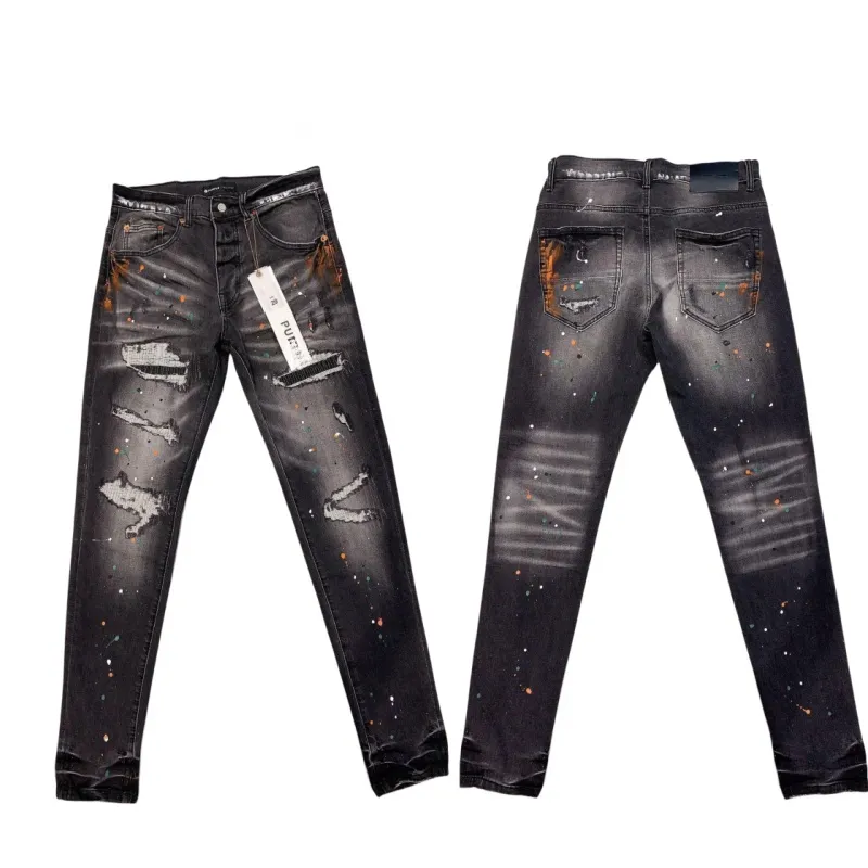 DHgate.com:Mens Vintage High-End Purple Denim Jeans with