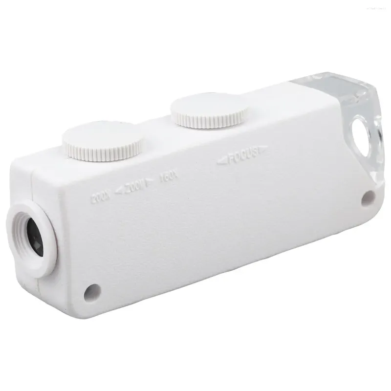 Lente zoom portátil 160X-200X LED lupa de microscópio de bolso iluminado