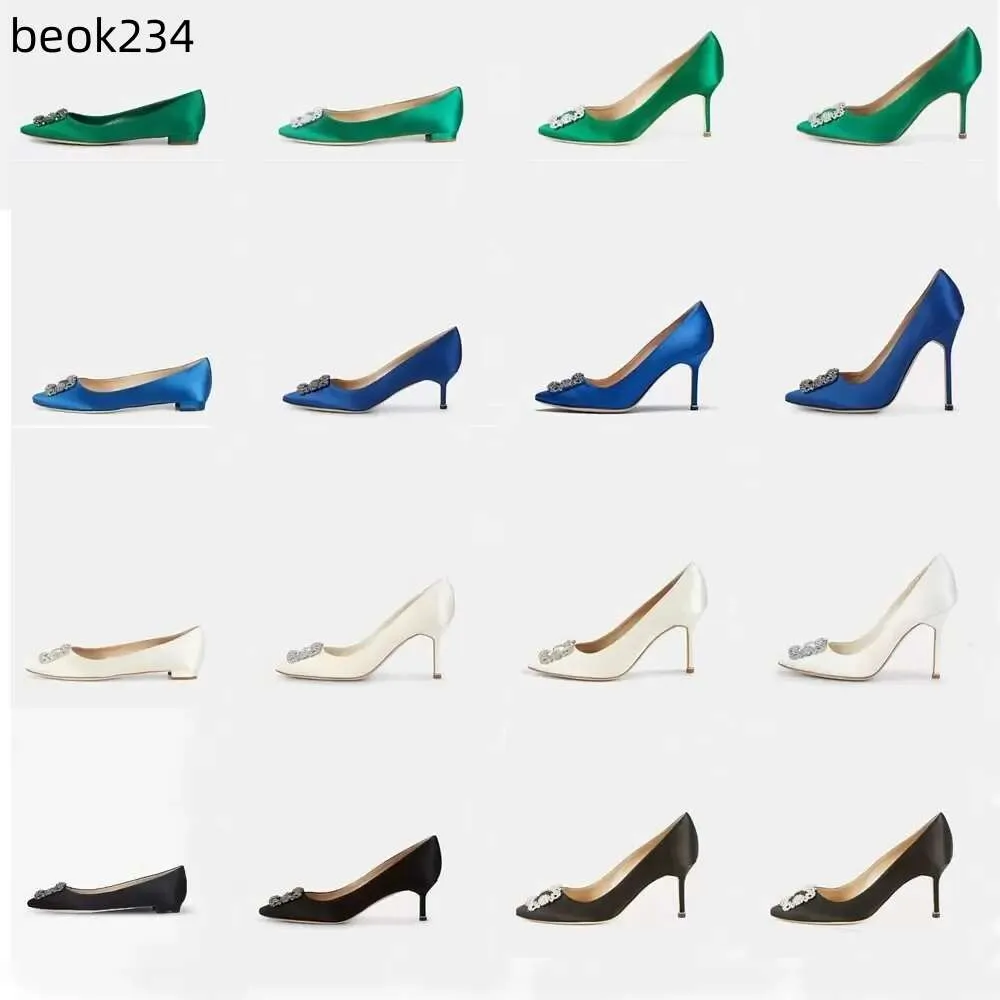 Nome Sandali firmati da donna Abito di marca Scarpe con tacco alto Sandali Blu scuro Hangisi 70mm Décolleté in raso di seta con fibbia in cristallo Matrimonio da donna