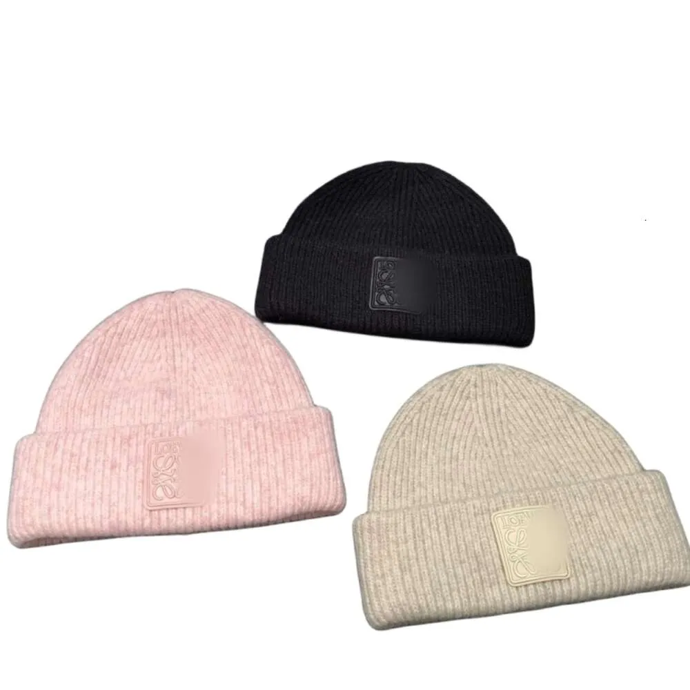 Lowes Hat High Quality High -Nectined Wool Hat Autumn and Winter Trendy Brand Small Leather Label Cold Hat Outdoor Skiing Hat Warm Hat