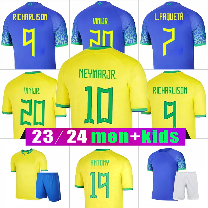 22/23 VINI JR. Maglia da calcio 2023 BrasileS CASEMIRO NEYMAR J R Nazionale G.JESUS P.COUTINHO Maglia Away L.PAQUETA T.SILVA PELE MARCELO Divisa da calcio