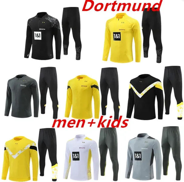 2023 2024 kids and man Borussia Dortmund tracksuit jacket Soccer Sets REUS BELLINGHAM training suit football set Survetement men sportswear