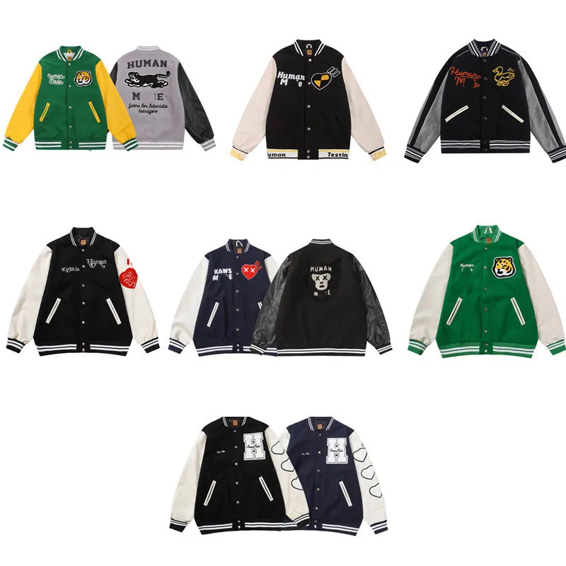 HUMAN MD Designer Vintage Windbreak Matric Baseball Jackets Trendy