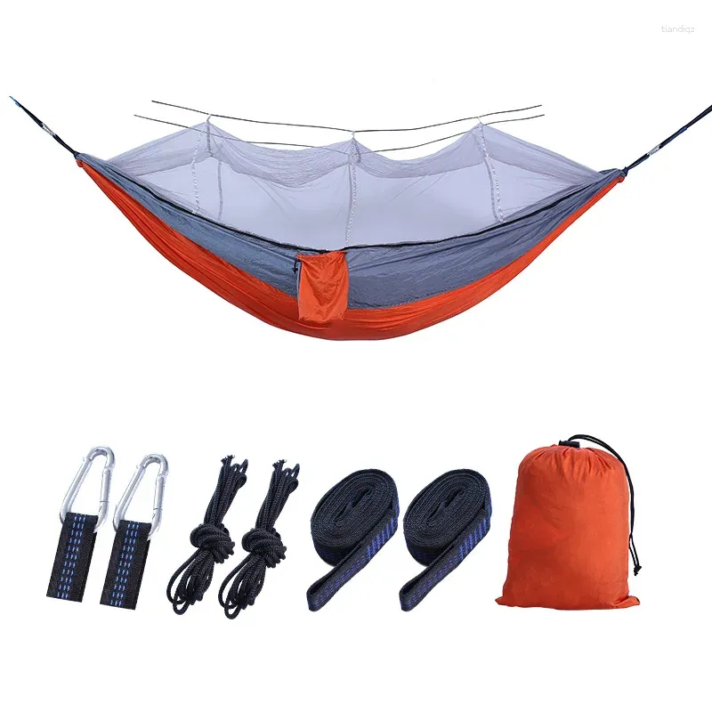 Mobiliário de acampamento Rede mosquiteira 210t Nylon Cama de material de acampamento à prova de exterior