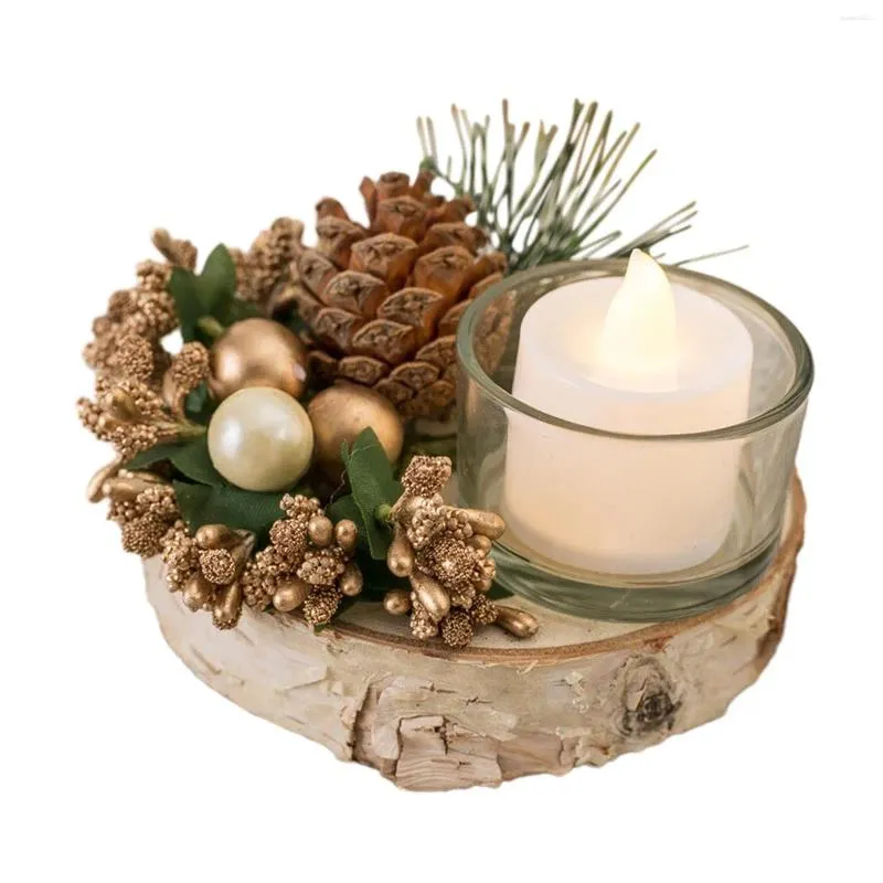 Candle Holders Christmas Holder With Electronic Simple Xmas For Dining Room Dinner Festivals Thanksgiving Fireplace