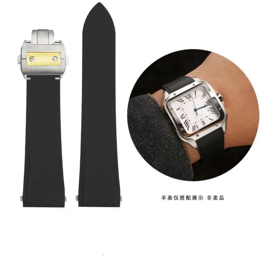 Mens Watch Watch Watch подходит Новый Santos Mid Size Rubber Refrup 21 мм для мужчин и Womendesigner 696 157