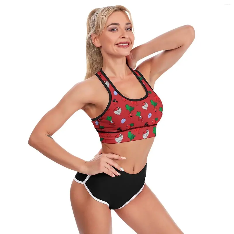 Yoga Outfit Crazy Radishes U Neck Sport Bra Funny Vegetable Push Up Gym  Raceback Crop Bras Active Breathable Top For Lady