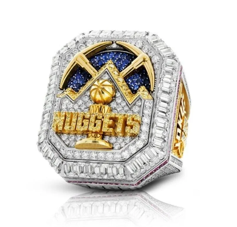 2022 2023 Nuggets Basketbal JOKIC Team Champions Kampioenschap Ring Met Houten Display box Souvenir Mannen Fan Gift Drop Shipping