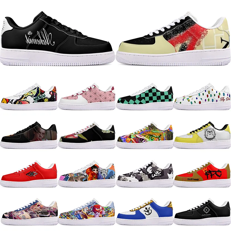 DIY SHOES Vintermode Lovely Autumn Mens Leisure Shoes One For Men Women Platform Casual Sneakers Classic White Black Cartoon Graffiti Trainers Sports 11769