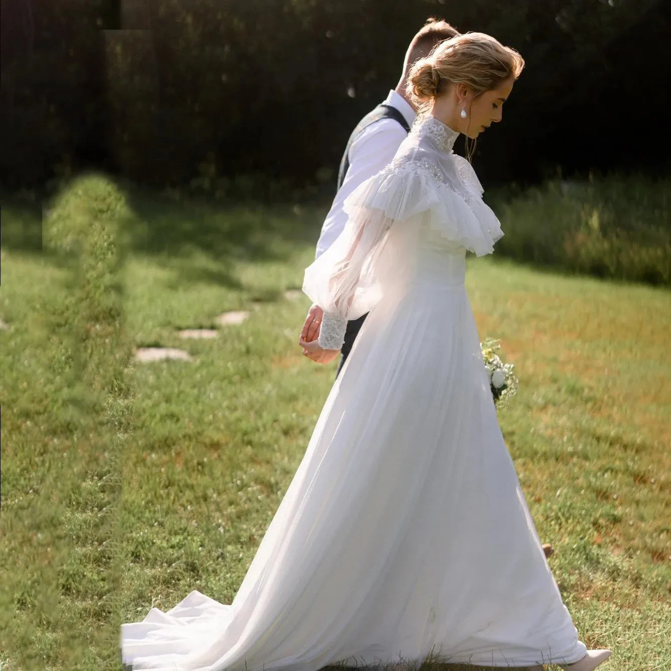 Princess White Vintage A Line Wedding Dress High... From Chicweddings,  $131.34 | DHgate.Com