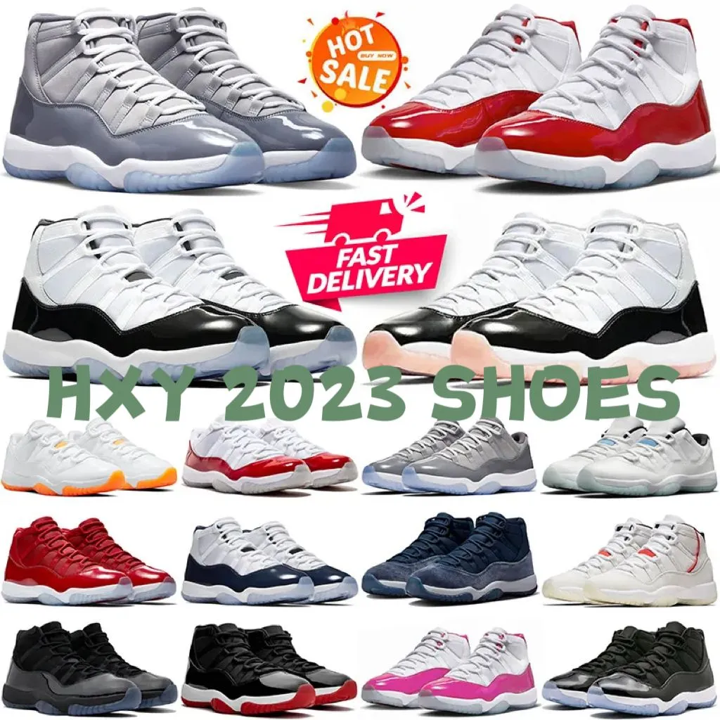 2023 New jumpman 11s Basketball Shoes Mens Womens Cement Grey Yellow Snakeskin Midnight Navy Pure Violet Cap and Gown Bred sports sneakers outdoor shoes