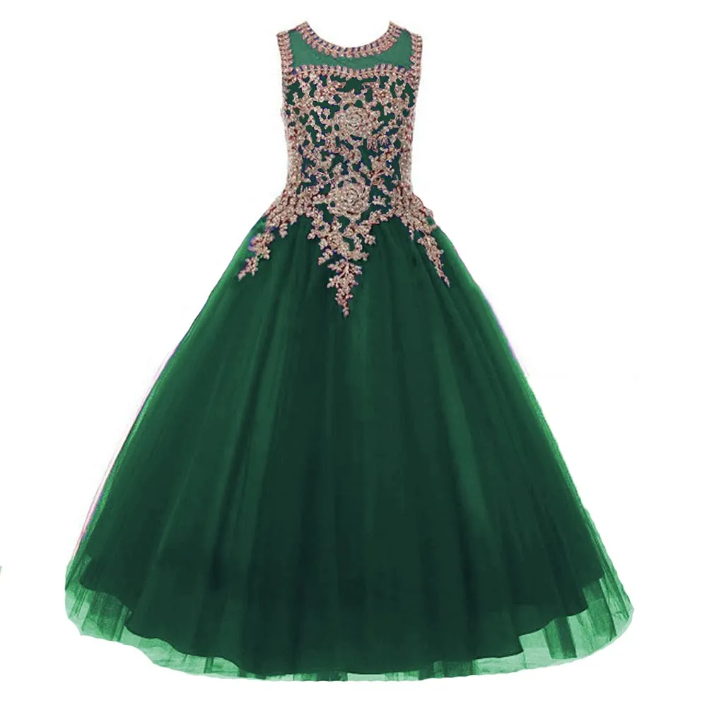Girls' Long Applique Lace-up Ball Gown Tulle Pageant Dress with Backless  Jewel Neckline for Wedding Communion Party from Dhgate Flower Girls' Dresses  - price 74.38