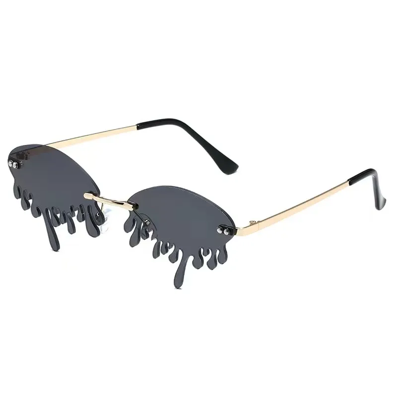 Rimless Drip Sunglasses for Women - Designer Water Drop  display picture 1