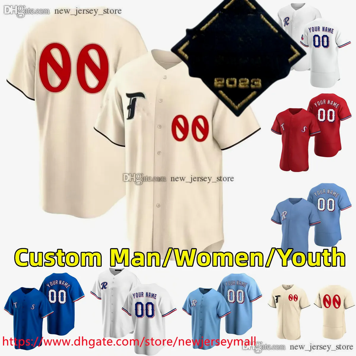 Custom 2023 New Patch S-6XL Бейсбол 48 JacobdeGrom Джерси Сшитый 5 CoreySeager 34 NolanRyan 2 MarcusSemien 22 JonGray 54AroldisChapman 31 MaxScherzer Jerseys