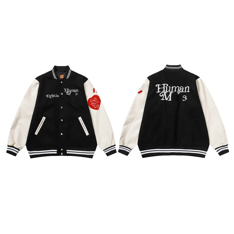 HUMAN MD Designer Vintage Windbreak Matric Baseball Jackets Trendy