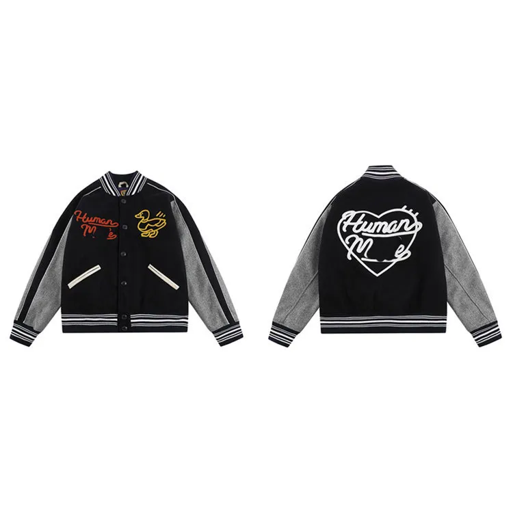 HUMAN MD Designer Vintage Windbreak Matric Baseball Jackets Trendy