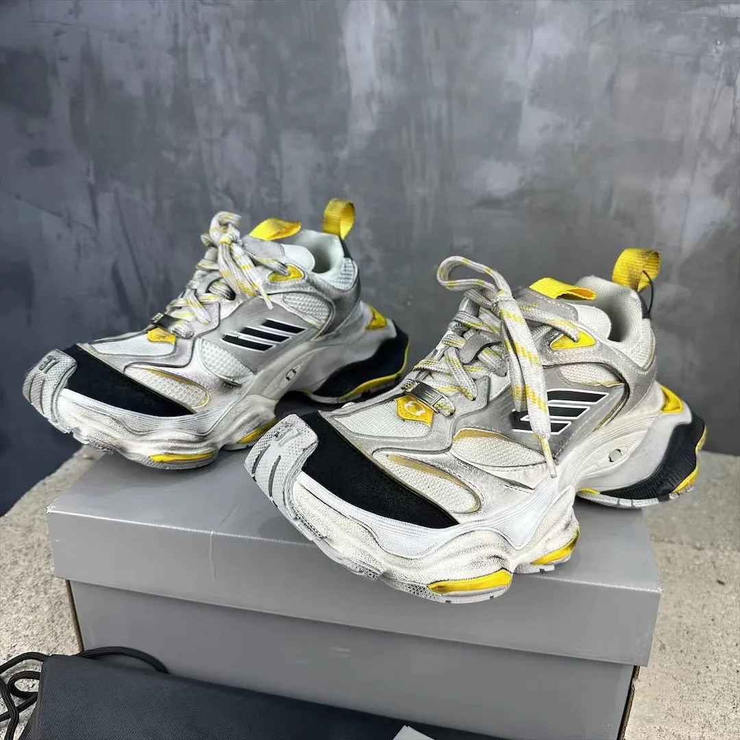 B Scarpe casual da uomo e da donna del nuovo designer Moda comode sneakers stringate con punta tonda Nero Bianco Giallo Popolarità Vendita calda