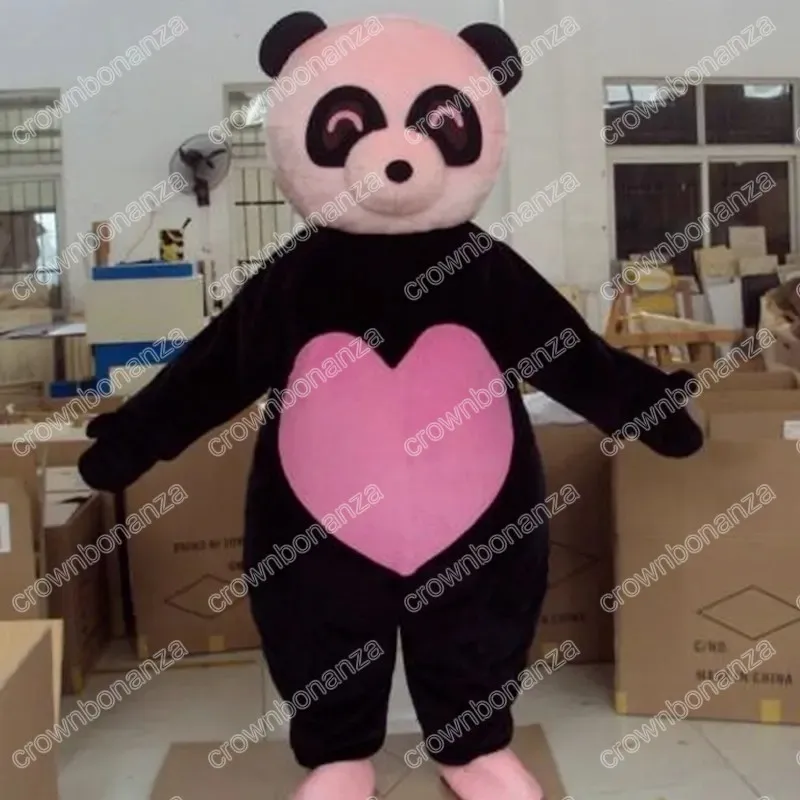 Super urocze panda niedźwiedzia Mascot Costumes Halloween Cartoon Postacie strój Suit Suit na przyjęciu na świeżym powietrzu UNISEX Reklamy promocyjne Ubrania