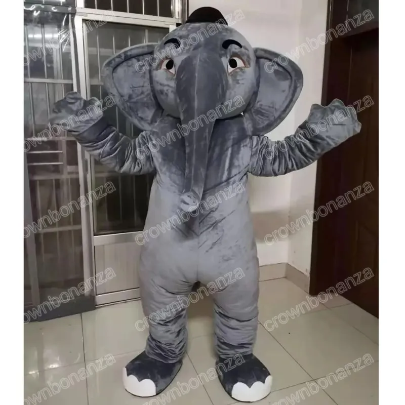 Performance Grey elephant Mascot Costumes Halloween Cartoon Character Outfit Suit Xmas Outdoor Party Outfit Unisex Promotional Advertising Clothings