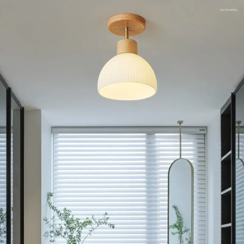 Plafonniers style japonais Wabi-sabi vent journal verre allée lampe nordique porche couloir 2023 simple hall d'entrée salon