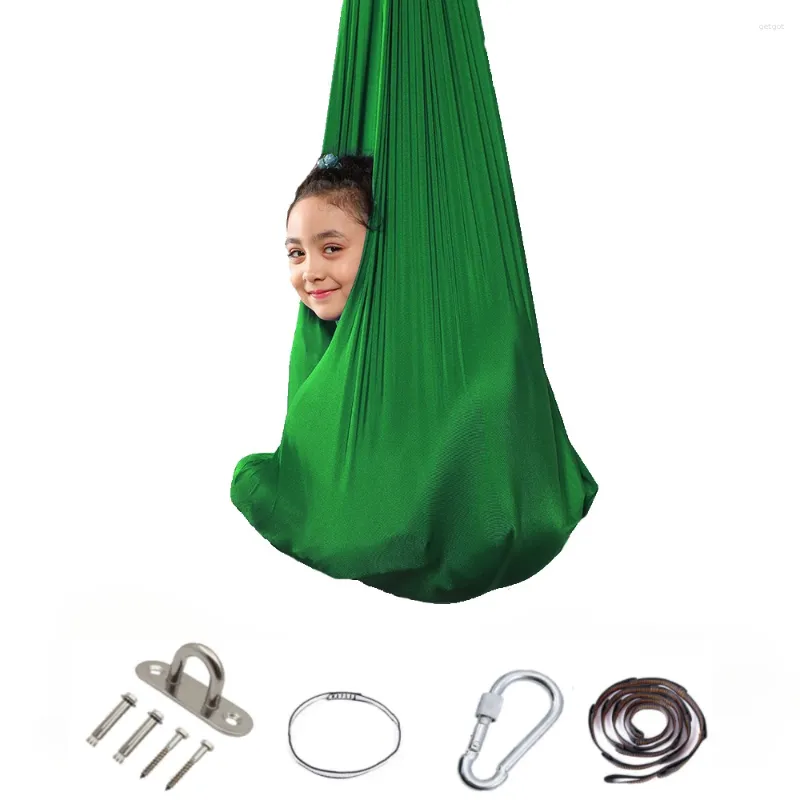 Mobília de acampamento balanço para crianças, bebês, 100x280cm, rede de algodão, autismo, adhd, adicionar terapia, pacote elástico sensorial, brinquedo de assento estável