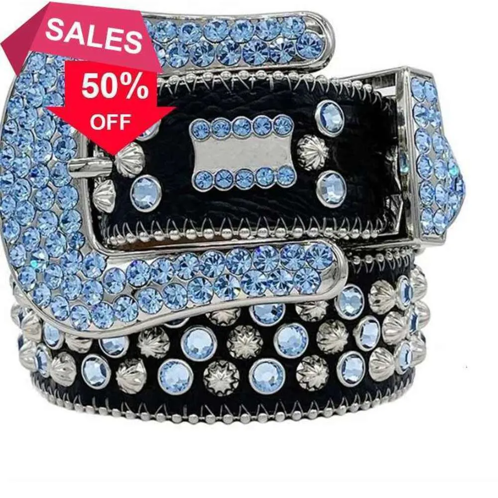 C2Designer BB Simon Belt BB Pasek Rhinestone Studded Western Skórzany Pasek dla mężczyzn Kobiety Vintage Bling Pase do Spods Dżinsy męskie klamra z pudełkiem DD