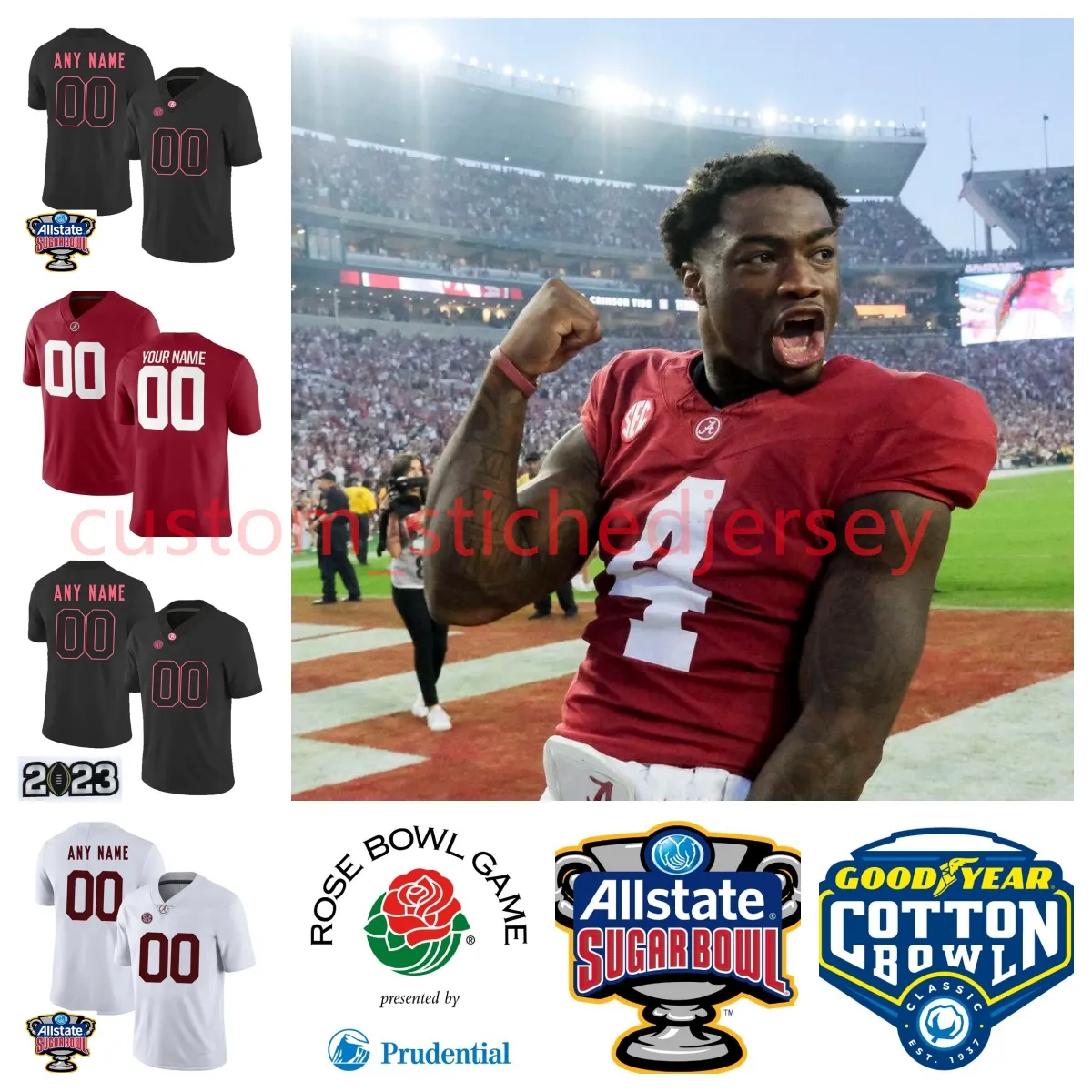 Alabama Crimson Tide Football Jersey Malachi Moore Isaiah Hastings Traeshon Holden Jaeden Roberts Jake papież James Brockermeyer Jah-Marien Latham