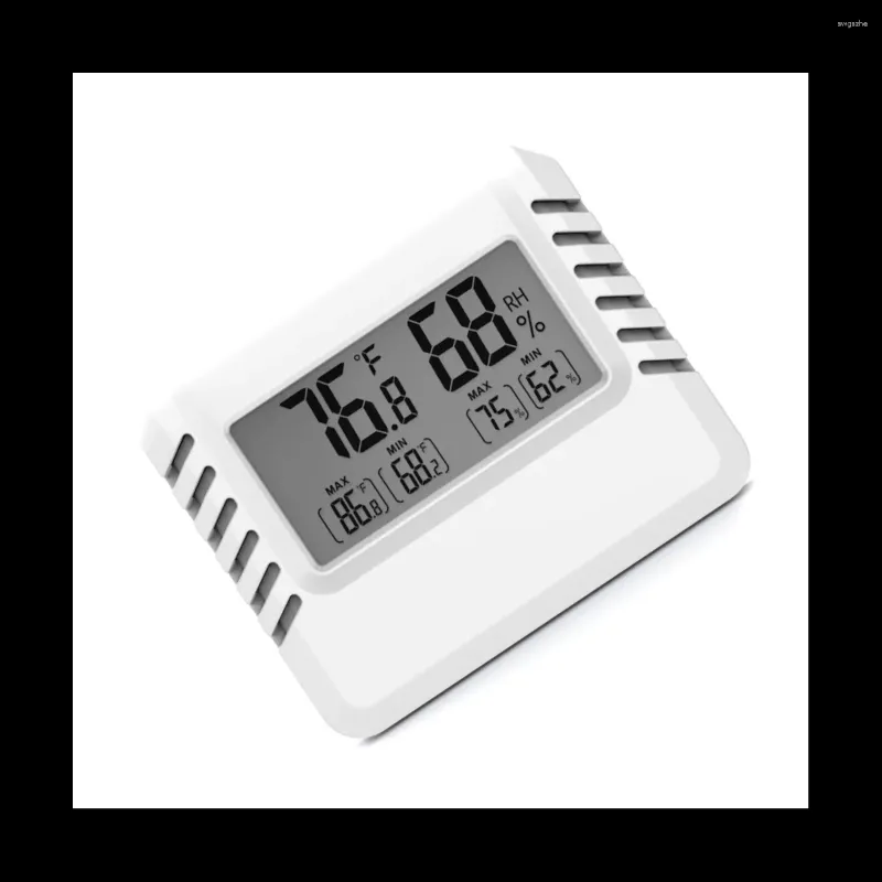 Ultradun digitaal display elektronische temperatuur- en vochtigheidsmeter Minithermometer Hygrometer met beugel Wit