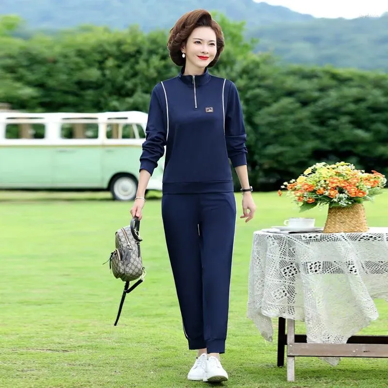 Temperament Two Piece Womens Sportswear Ladies Pant Suits For Spring And  Autumn Middle Aged, Casual, And Stylish From Jaydaxia, $29.93