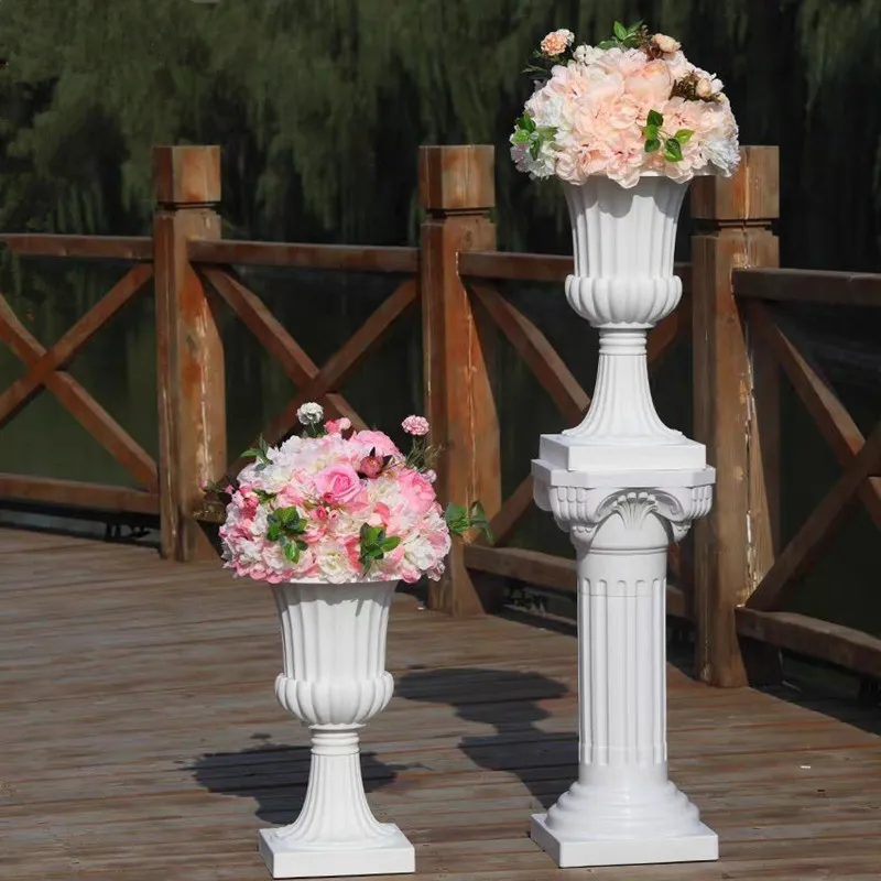 Upscale Wedding Decoration Props White Plastic Roman Column Road Cited Pillars For Party Event Stage DIY Supplies