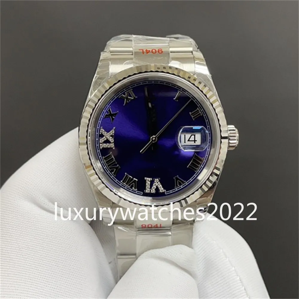 Recherche de concepteur 36 mm Blue Roman Read Automatic Mechanical Montres de 6-9