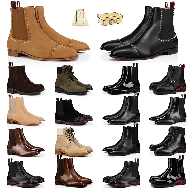 Luxury Les bottes hommes Designer Men Fashion Boots Red Bottoms  Over The Knee Martin Boot Mens Office Booties