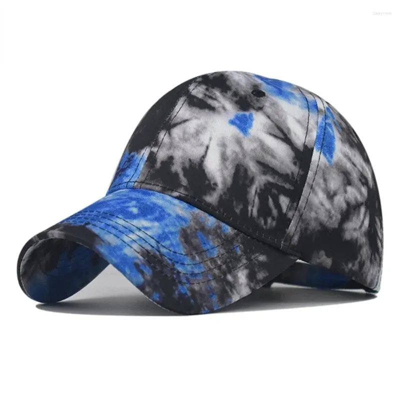 Bollmössor trendig tie-dye baseball cap blå svart gradient kvinnor män pappa hat streetwear utomhus sport snapback casquette homme