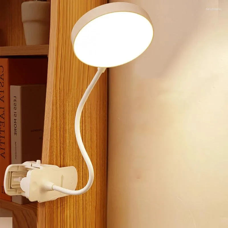 Table Lamps Reading Desk Lamp Learning Eye Protection Clip Small Night Dormitory Charging LED Bedside