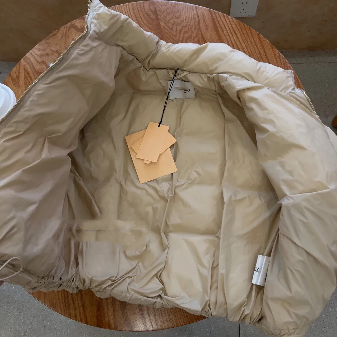 New Mi Family Short Standing Collar Down Jacket With Letter