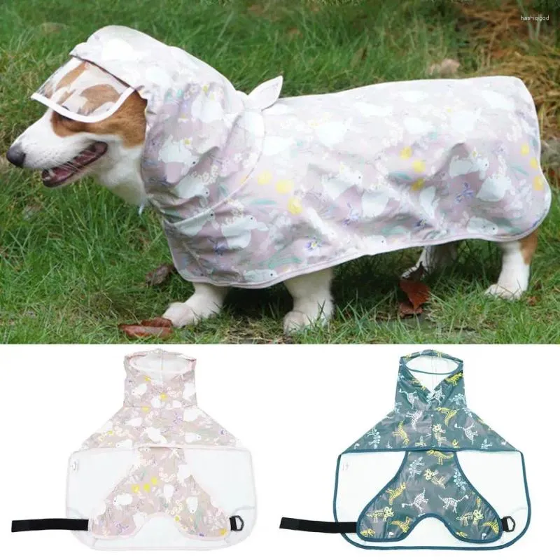 Dog Apparel Durable Rainwear With Traction Ring Breathable Buckle Design Pet Raincoat Rainproof