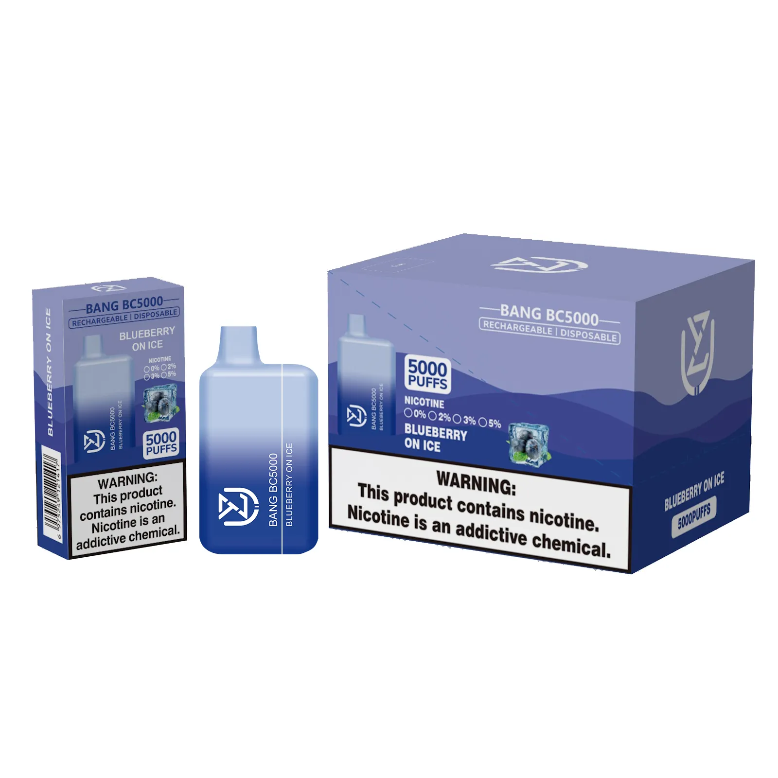 Original UZY Bang BC5000 Puff Disposable E Cigarettes 1.2ohm Mesh Coil 12ml Pod Battery Rechargeable Electronic Cigs Puff 5K 0% 2% 3% 5% Disposable Vape Kit
