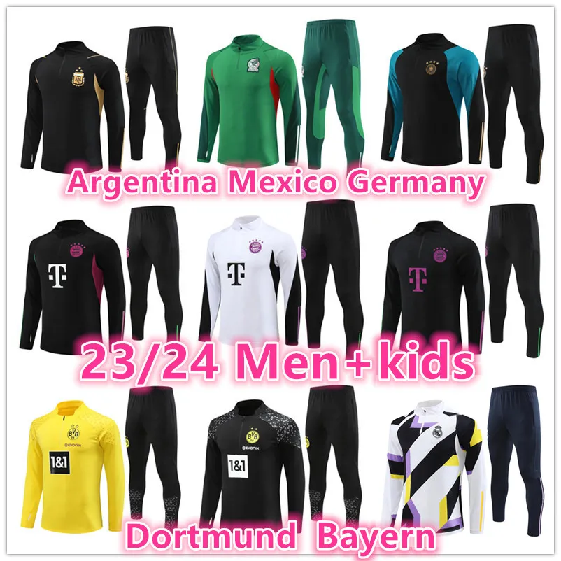 2023 2024 Argentine Survêtement de football Mexique Allemagne 23 24 Bayern Dortmunds Kits de football hommes et enfants survetement foot