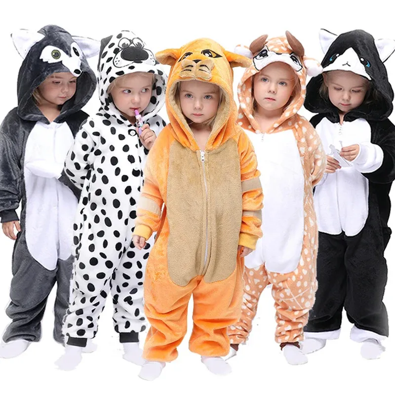Piżama kigurumi kombinezon bejs onesie dzieci jednorożenki dla dzieci koc kreskówki dla dzieci śpiący kostiumy zimowa chłopiec jumspuit 231027