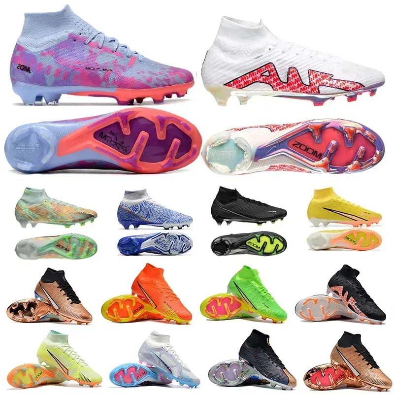 Soccer Boots Cleats Zooms Mer Superfly ix 9 Elite Blueprint FG Cristiano White Bonded Bara Green Mbappe Pack Cleat Limited Edition Football Boot 33