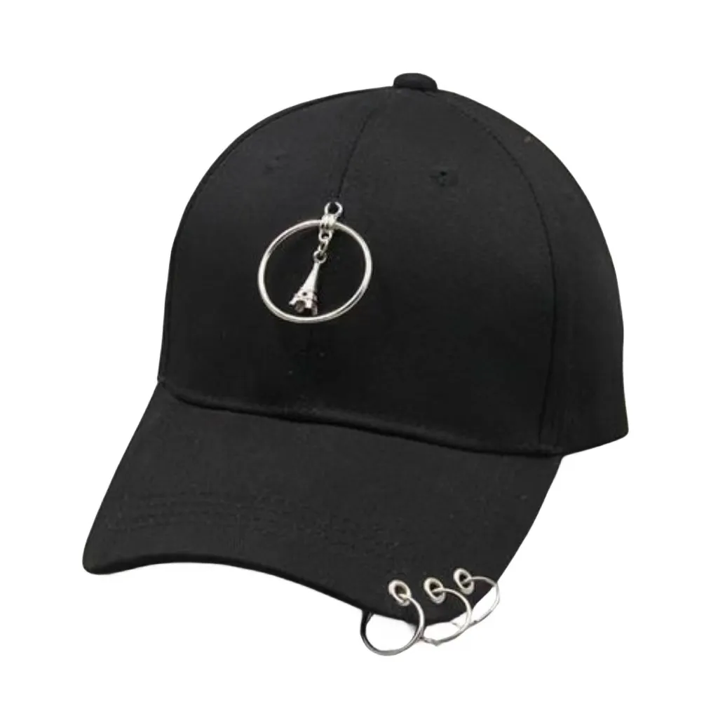 Chapeaux pour femmes avec quatre saisons, style Harajuku, anneau de fer, casquette de canard, casquette de baseball pour hommes étudiants, pare-soleil noir, 2023ss