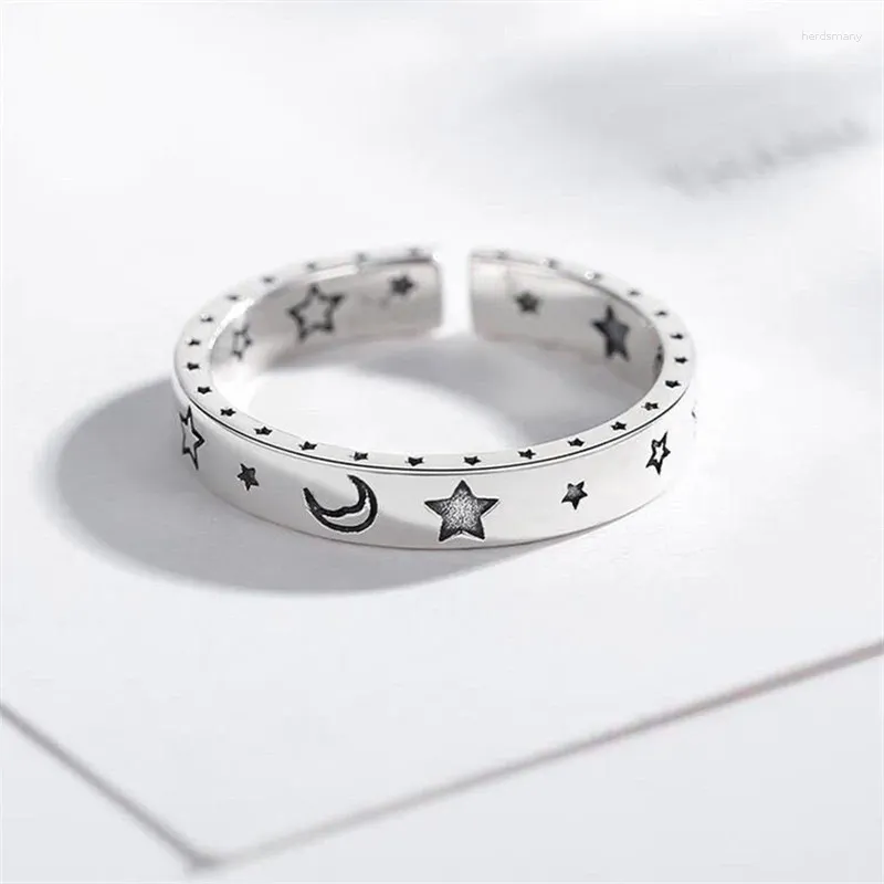 Cluster Rings Fashion Punk Star Moon for Women Counple Wedding Engagement Women's Vintage Ring Jewelry JZ145