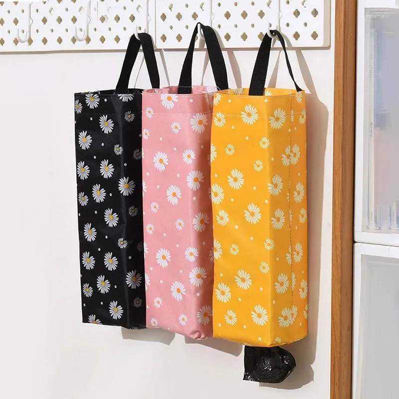 Storage Bags Garbage Plastic Dispenser Kitchen Grocery Holder Trash Hanging Wall Mounted Bag Organizer