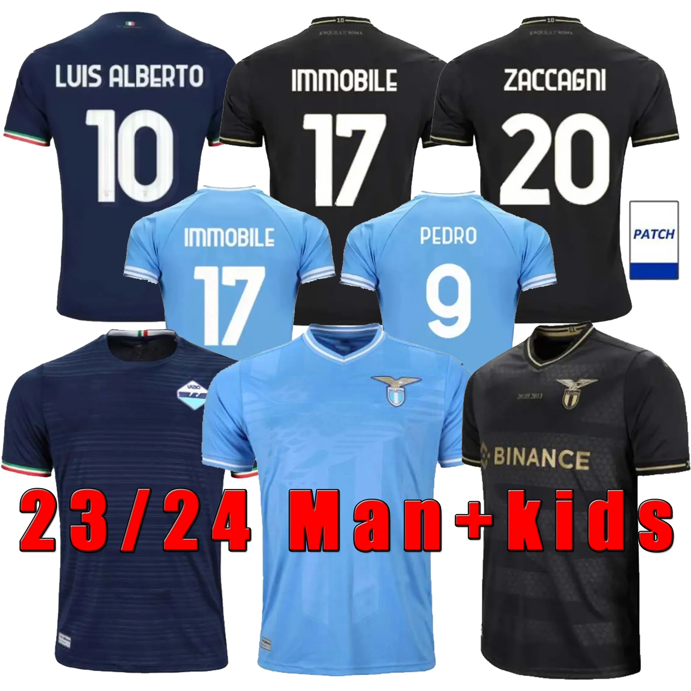 23/24 Lazio 10e verjaardag voetbalshirt Fans en spelerseditie ROMAGNOLI IMMOBILE LUIS BASTOS SERGEJ BADELJ LUCAS J.CORREA ZACCAGNI Voetbaluniform