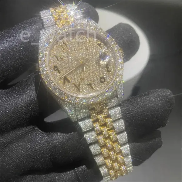 Moissanit Diamond Iced Out Designer-Herrenuhr für Herren, hochwertige Montre-Uhren mit automatischem Uhrwerk, Orologio.Montre De Luxe L37