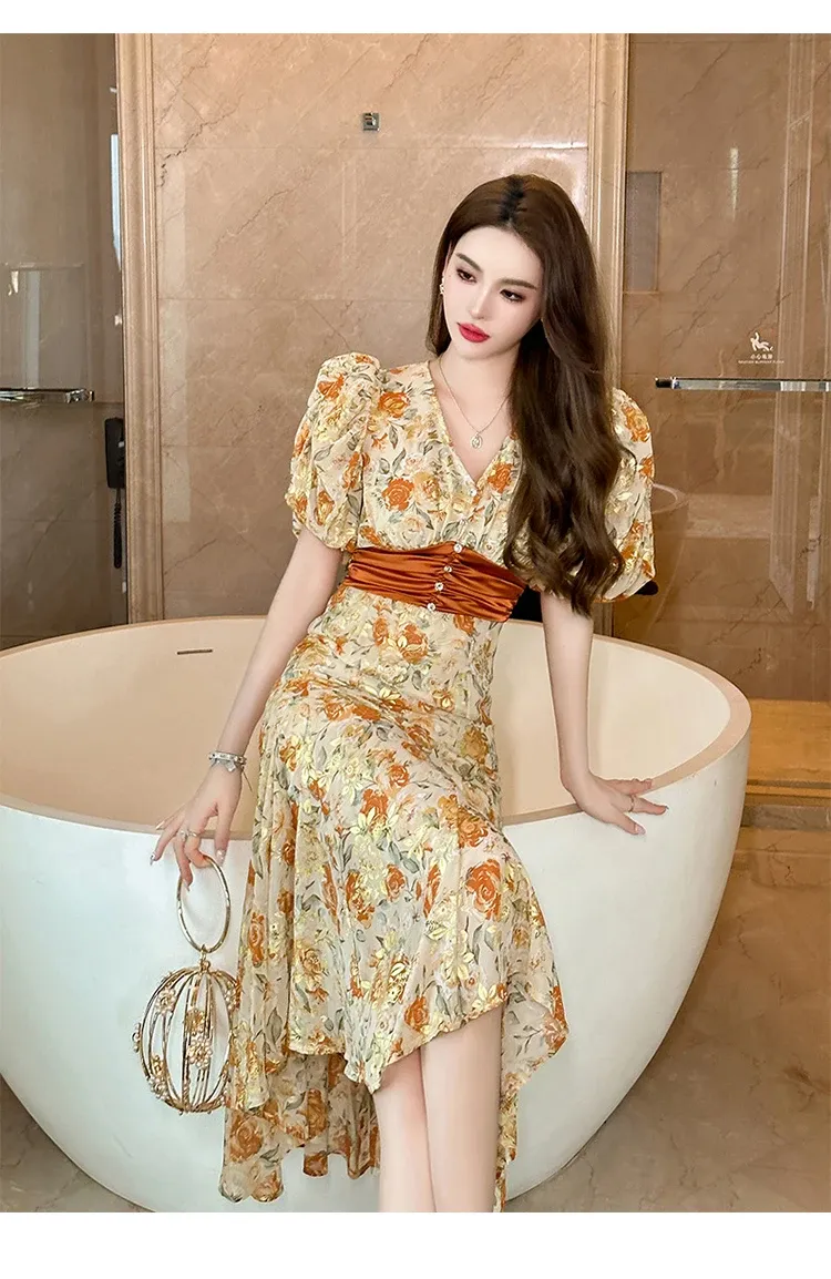 white christmas dresses Samuel Dong's Bubble Chiffon Dress with Shawl (6 Color Options) –  Irresistible Boutique main image 0